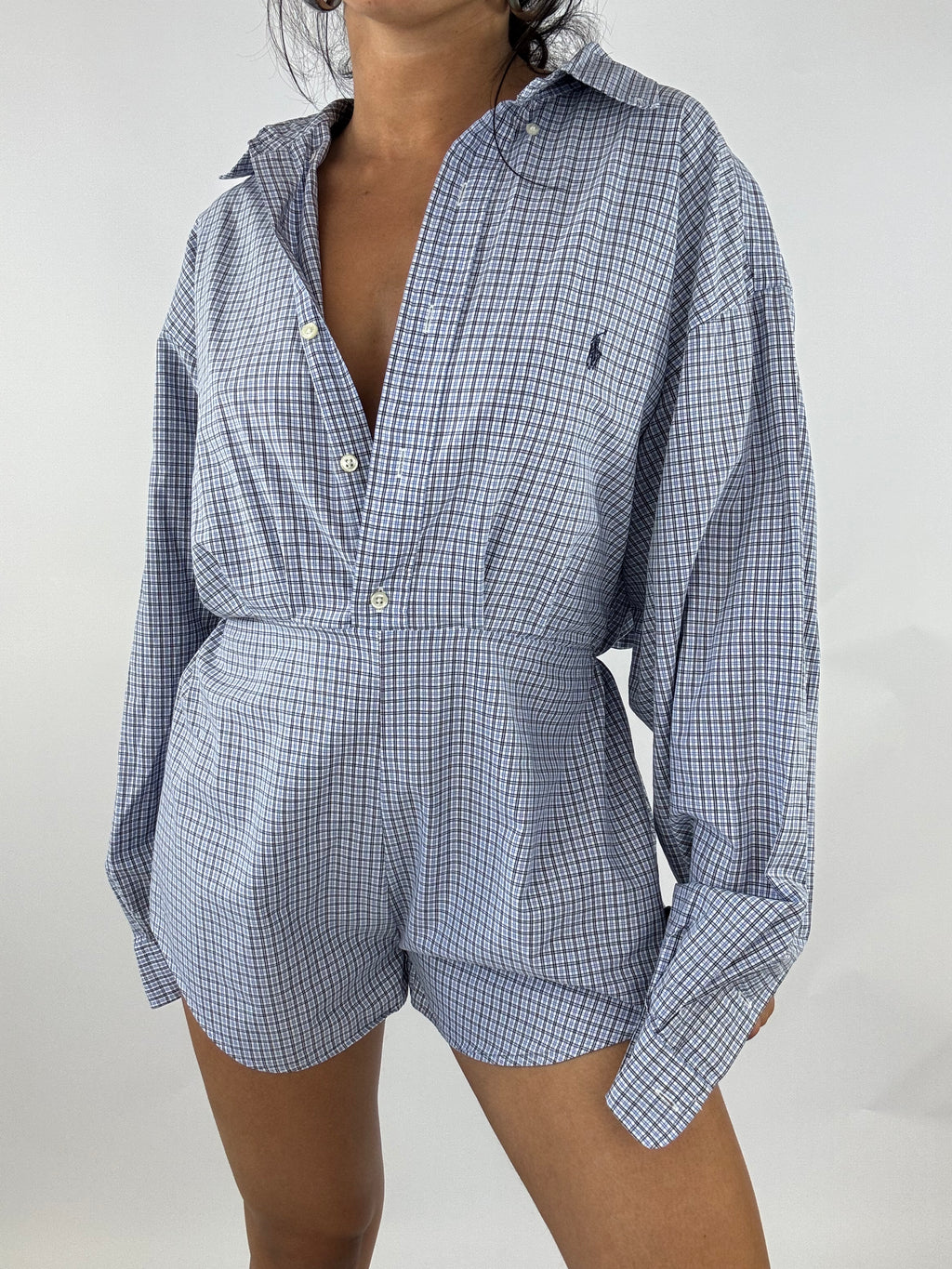 Combinaison upcyclée à carreaux