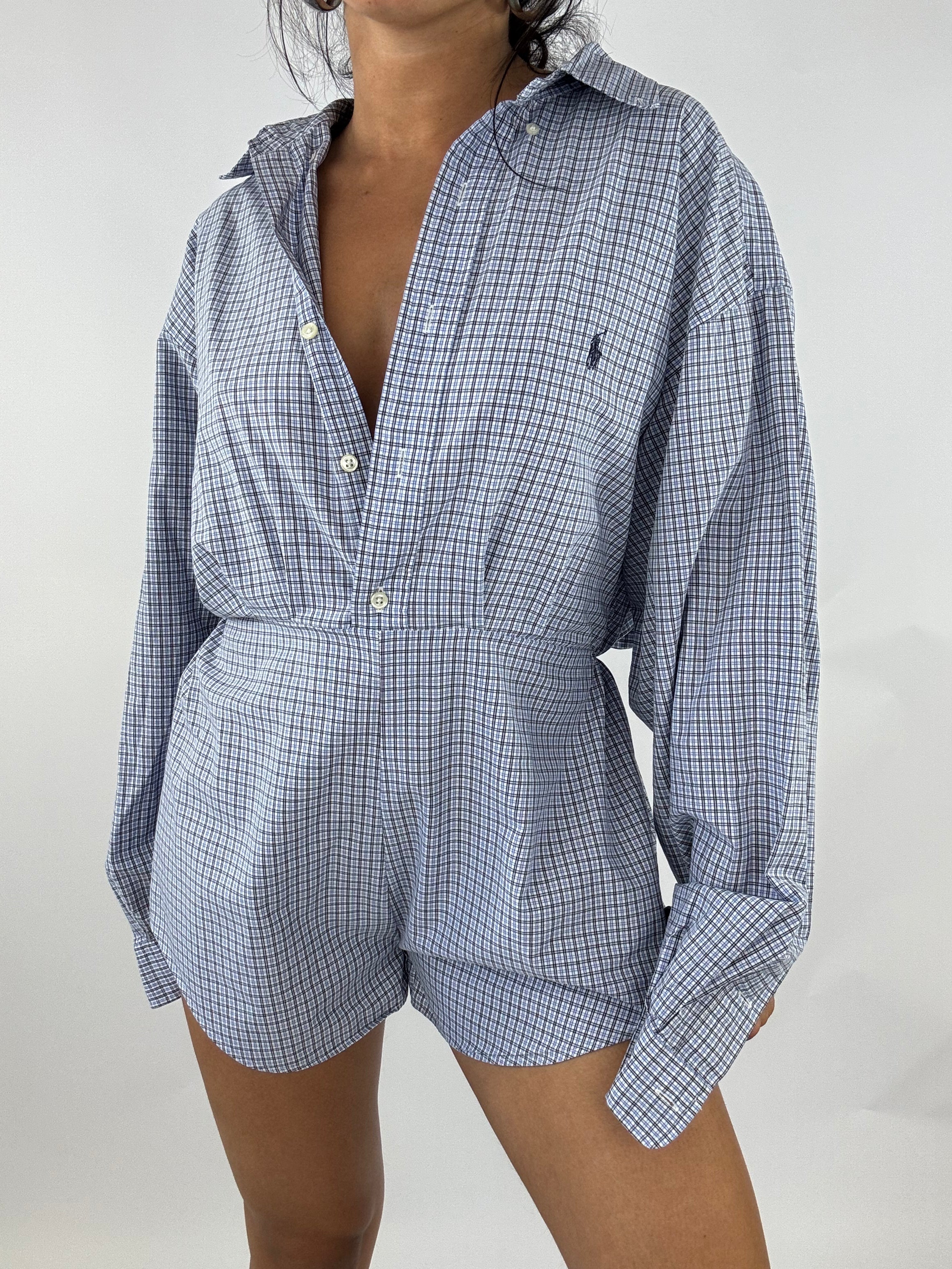 Combinaison upcyclée à carreaux