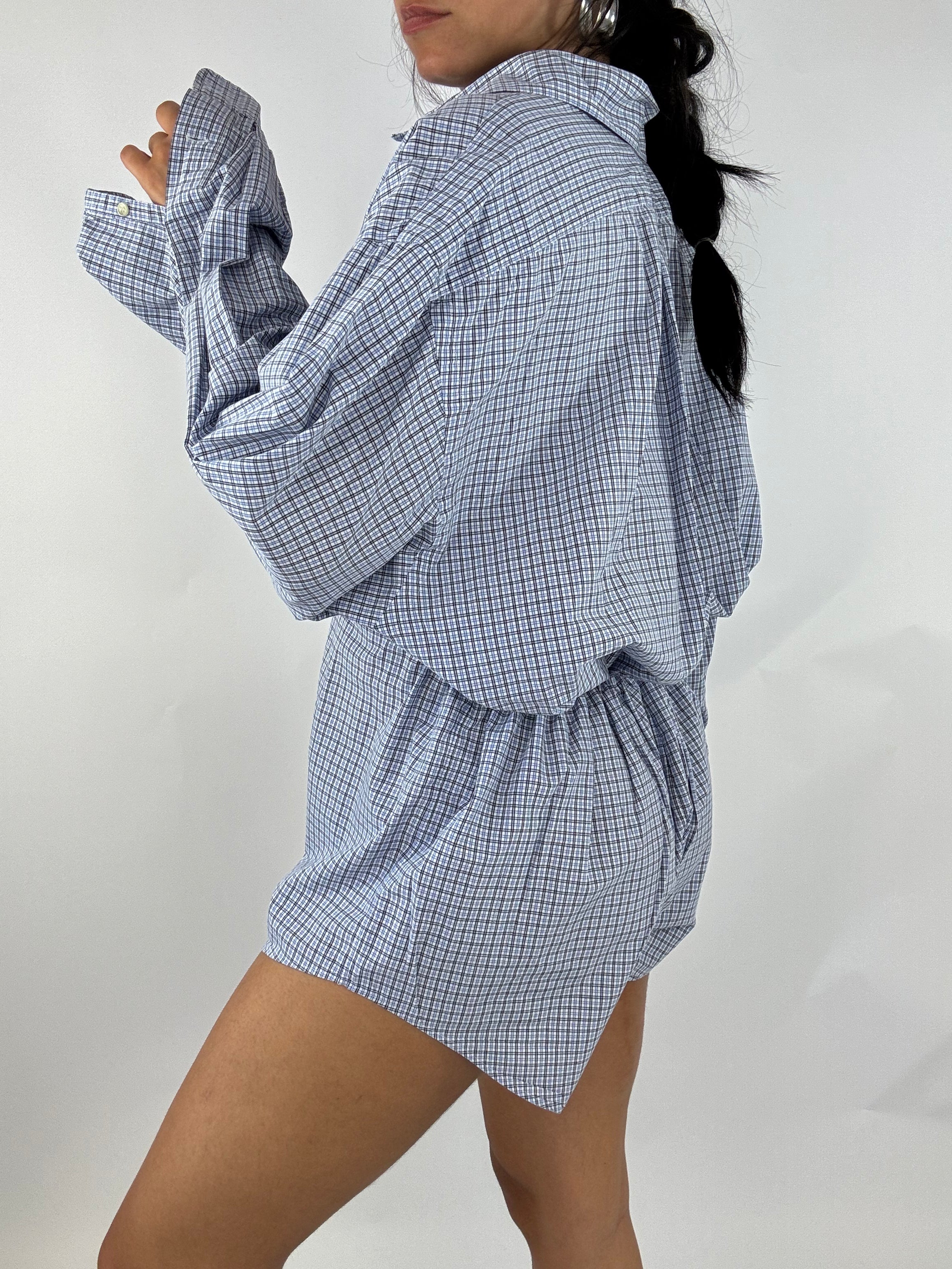 Combinaison upcyclée à carreaux