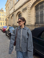 Veste denim mixte à rayures