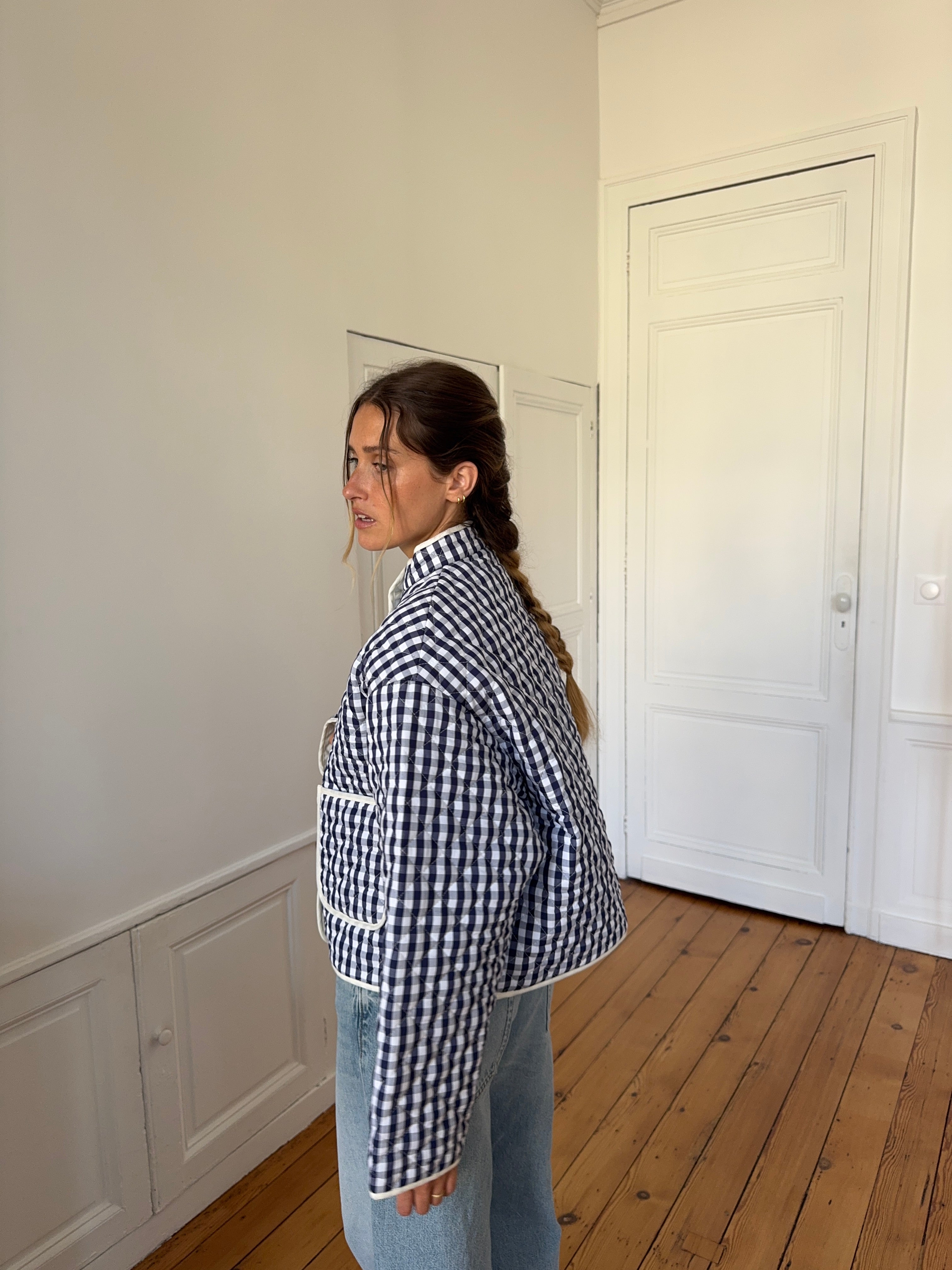 Veste vichy marine