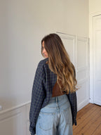Chemise upcyclée dos nu à carreaux - S/M
