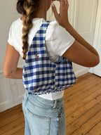 Sac upcyclé vichy et perles