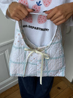 Sac upcyclé matelassé blanc à motifs