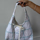 Sac upcyclé matelassé blanc à motifs