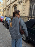 Veste denim mixte à rayures