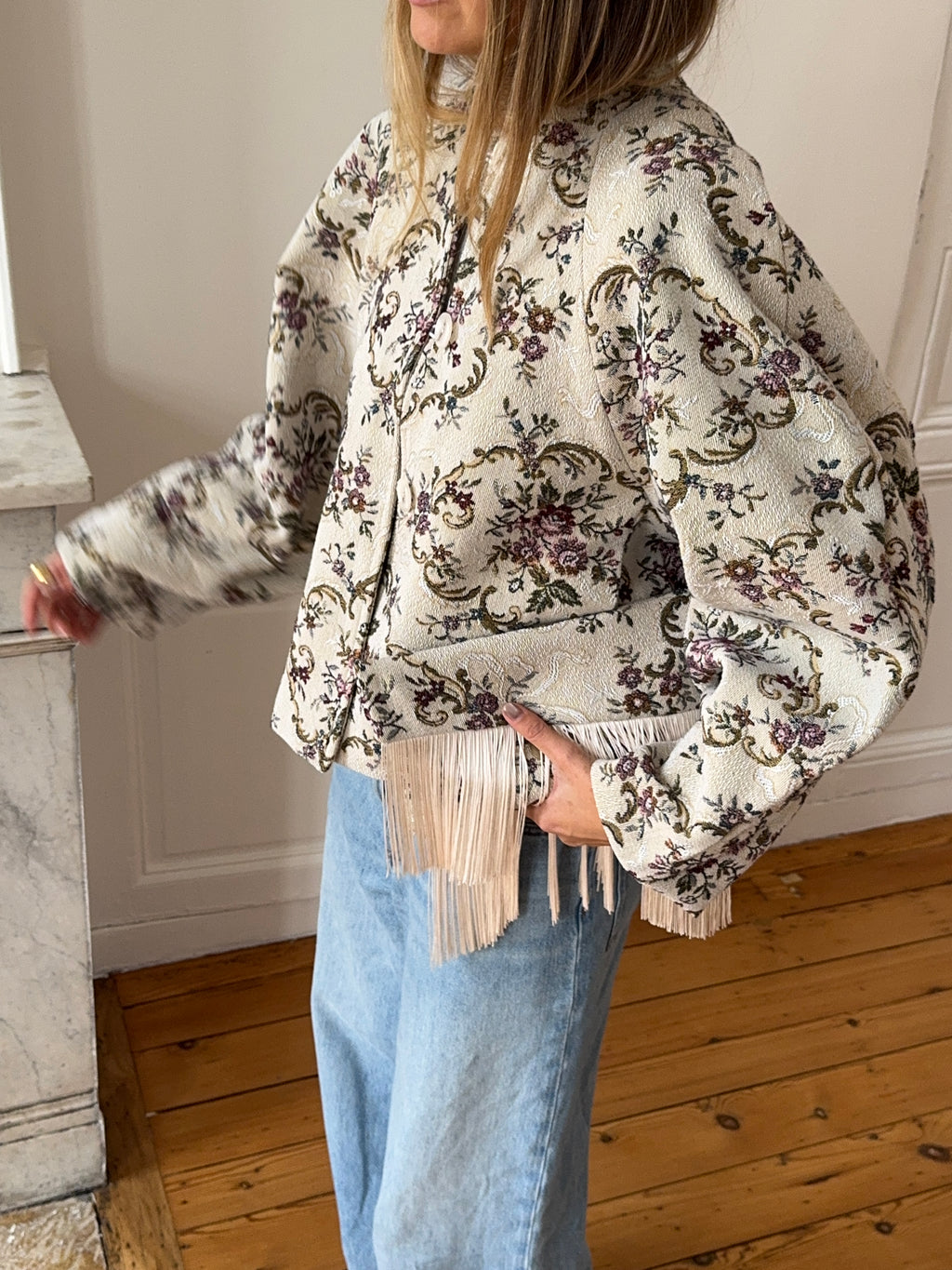 Upcycled floral jacket - Size 1