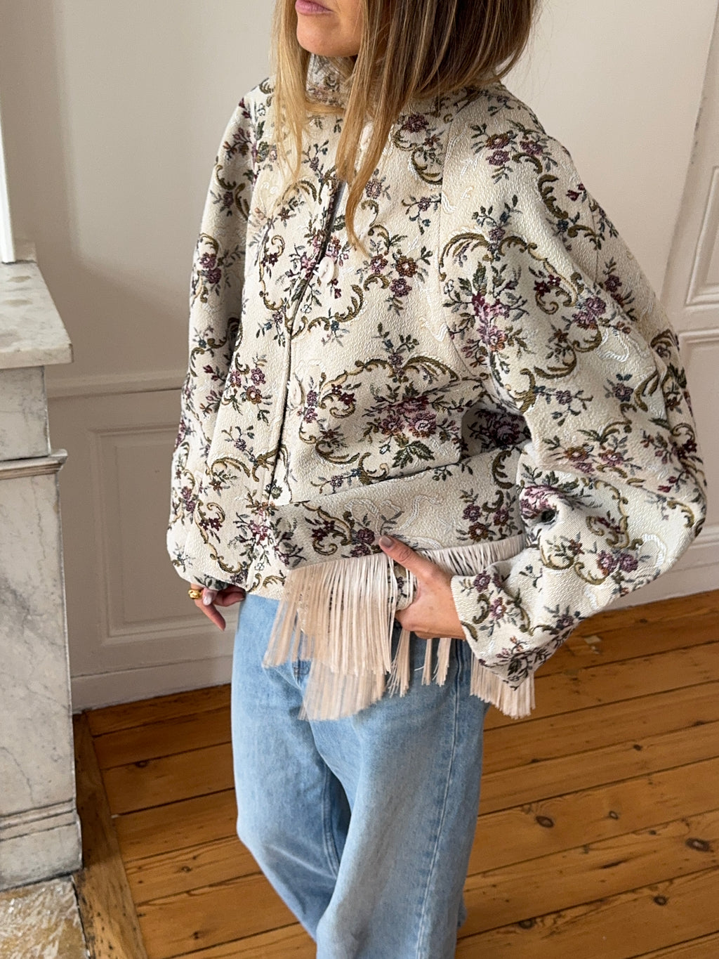 Upcycled floral jacket - Size 1