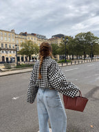 Bomber laine vichy noir et blanc