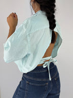 Chemisette upcyclée dos nu ciel