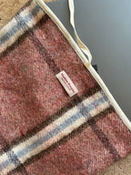 Pochette upcyclée laine à carreaux vintage