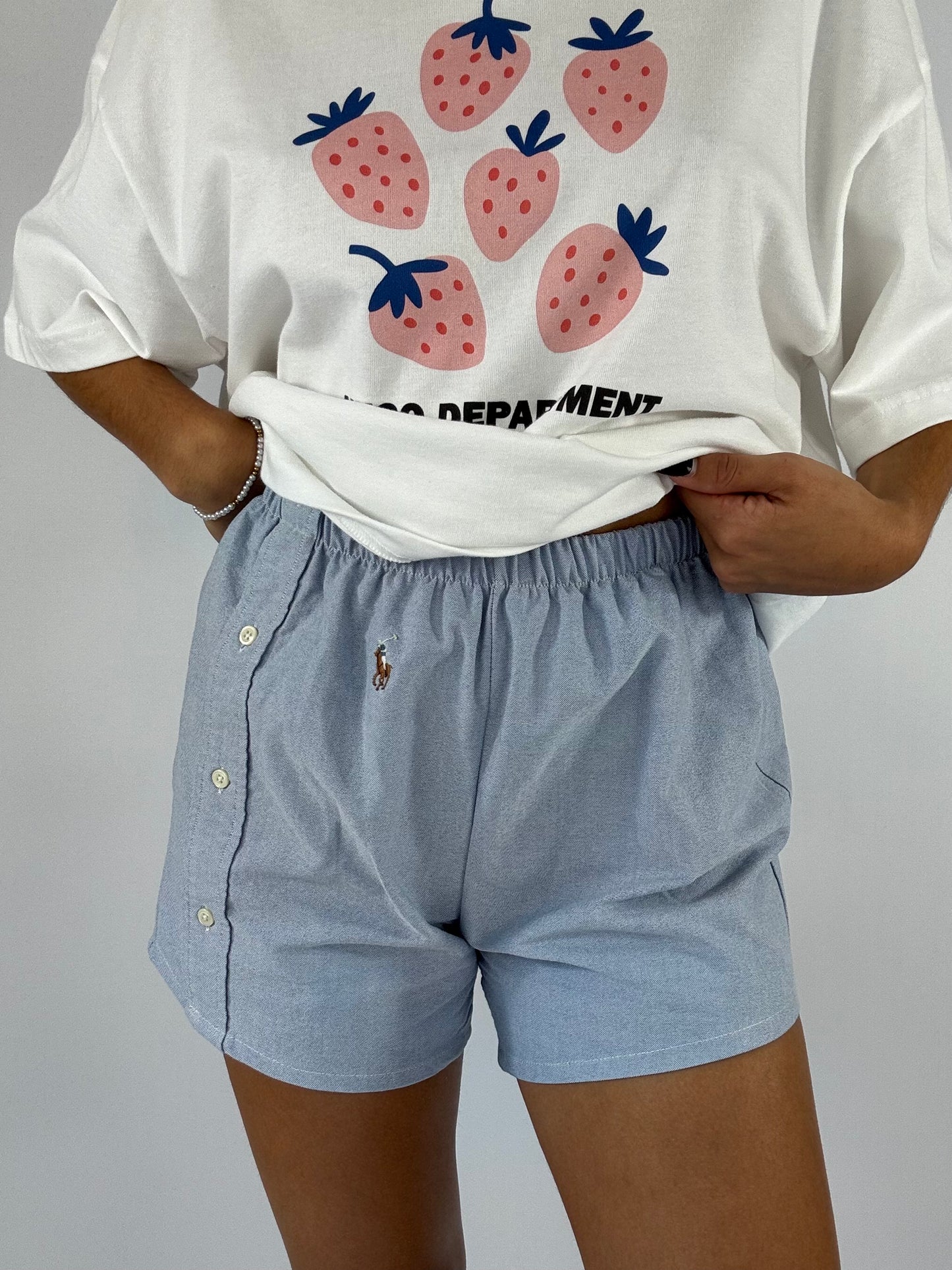 Caleçon short upcyclé oxford