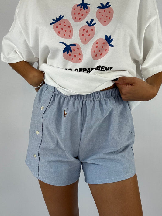 Caleçon short upcyclé oxford
