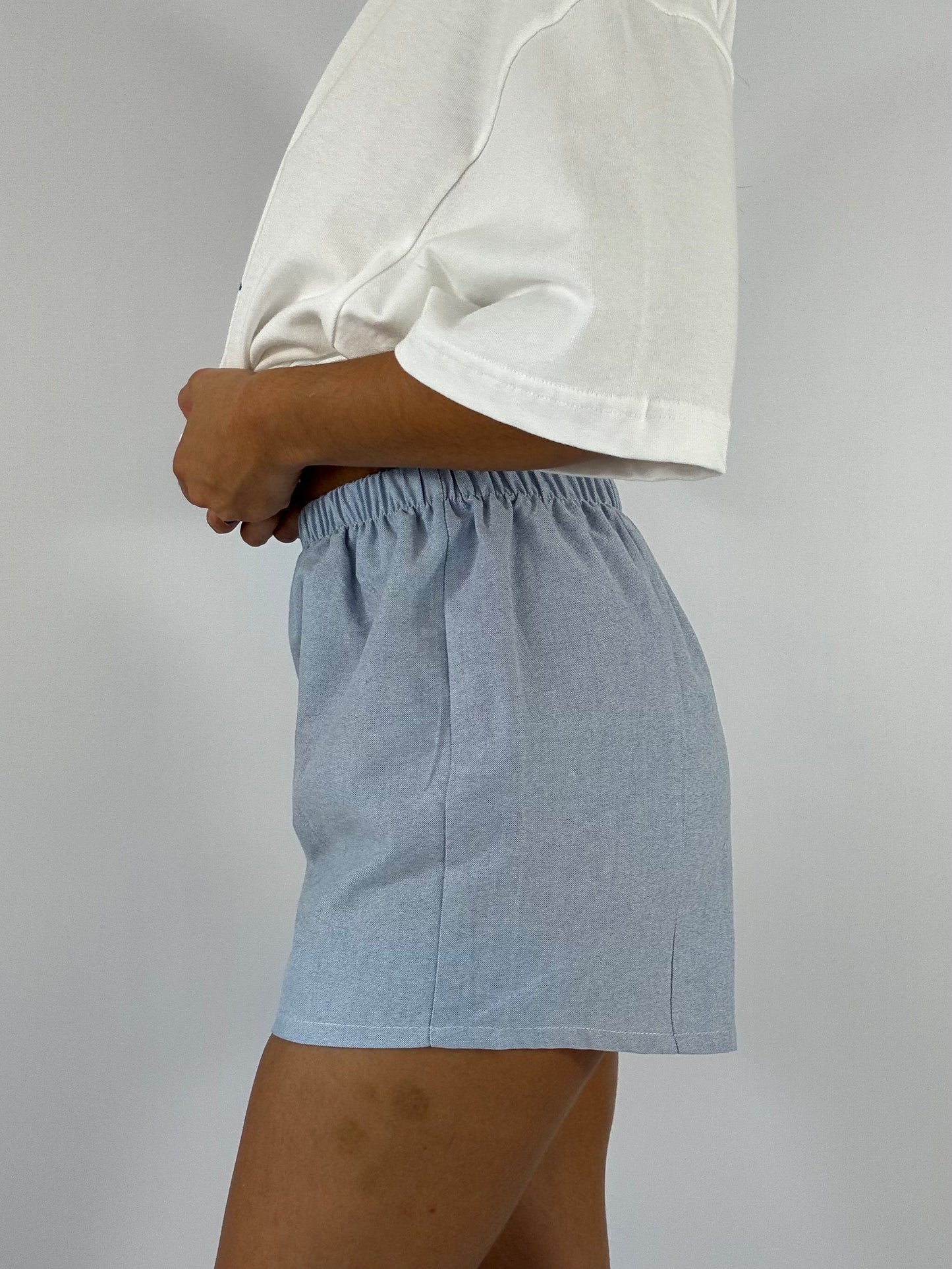 Caleçon short upcyclé oxford