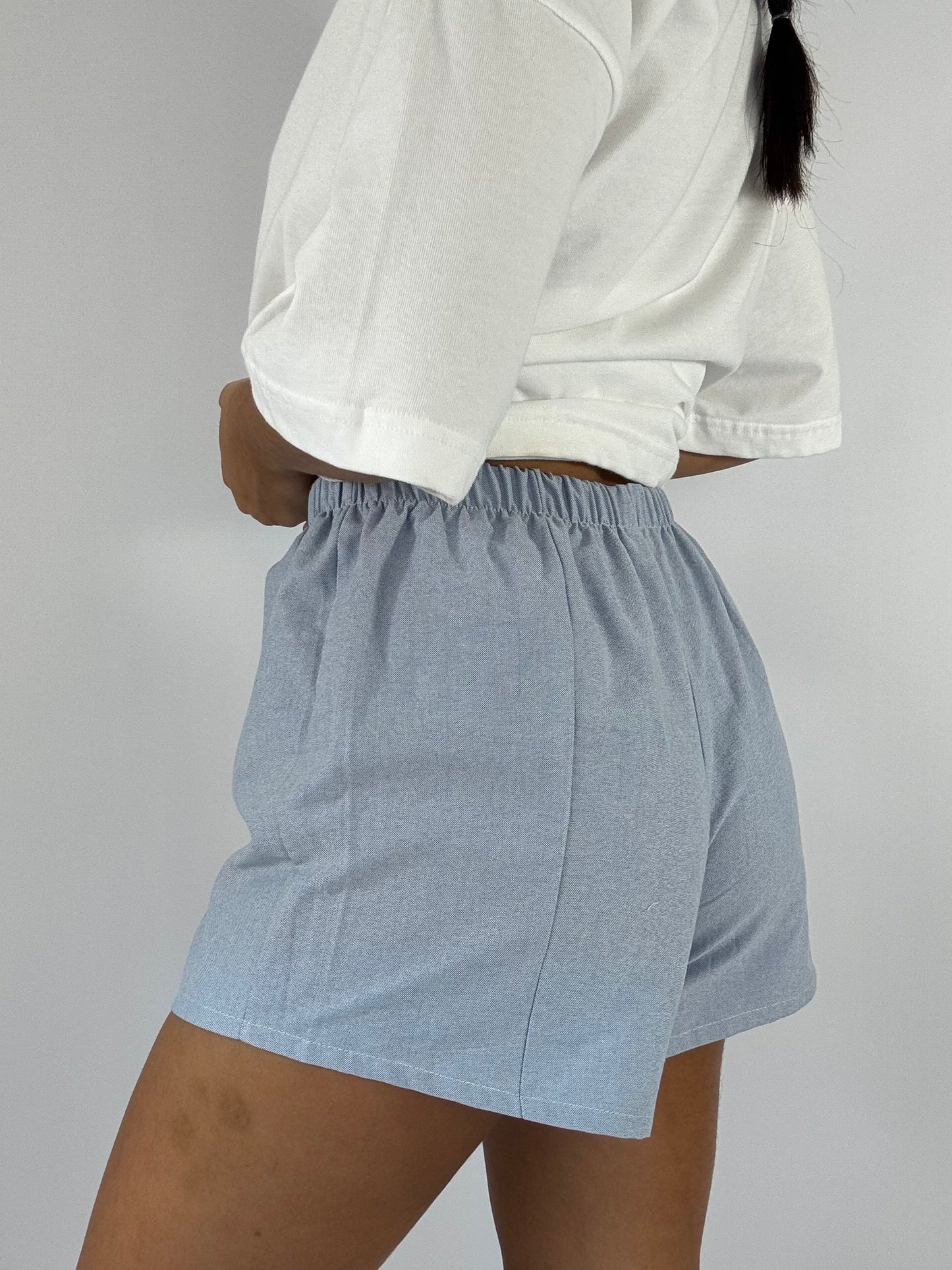 Caleçon short upcyclé oxford