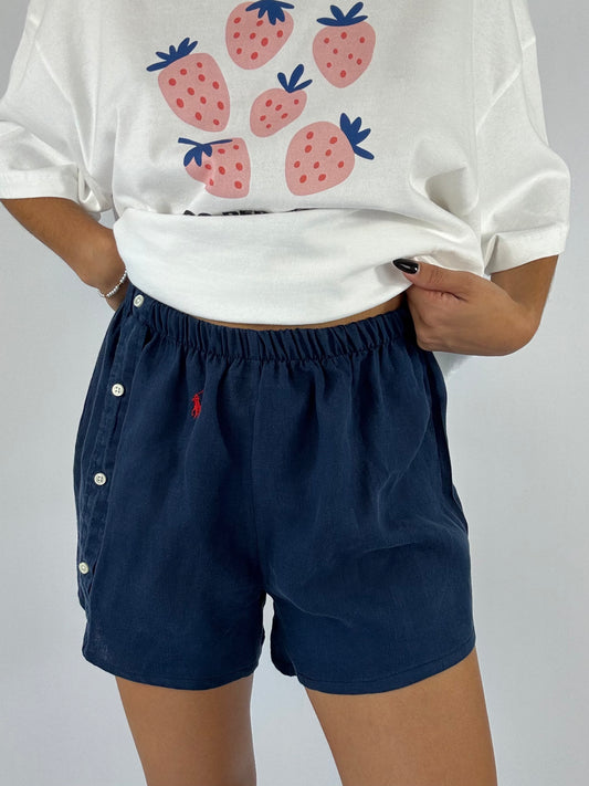 Caleçon short upcyclé bleu foncé