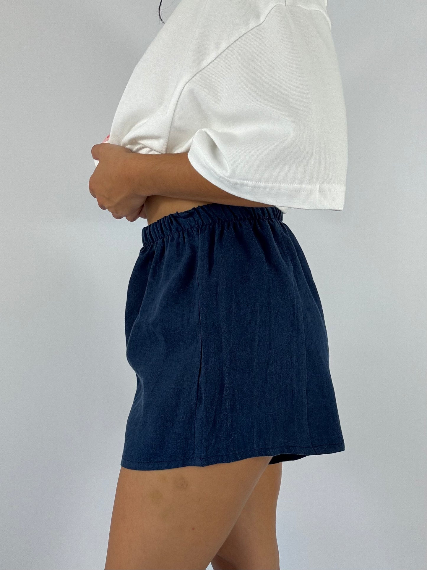 Caleçon short upcyclé bleu foncé