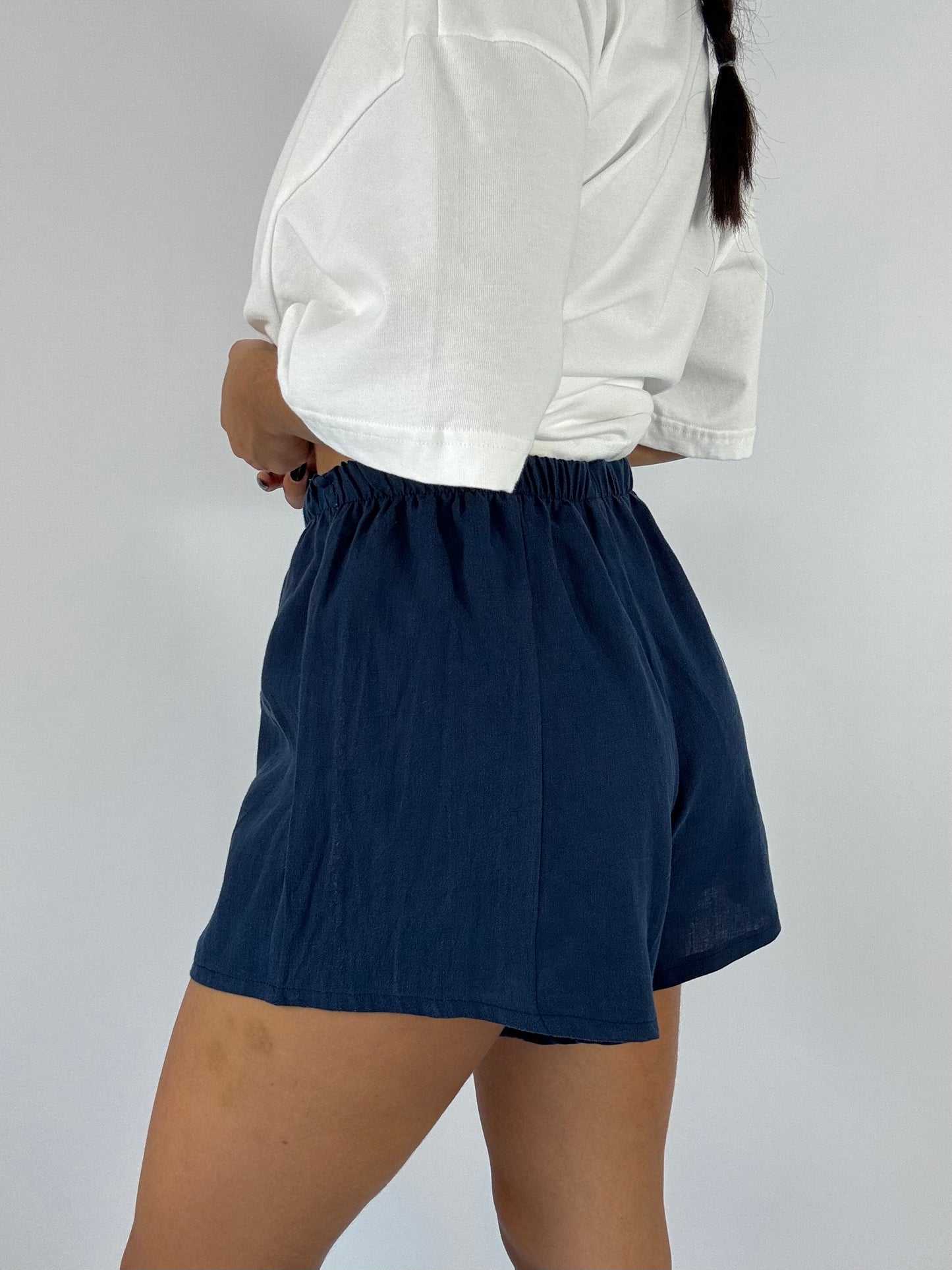 Caleçon short upcyclé bleu foncé