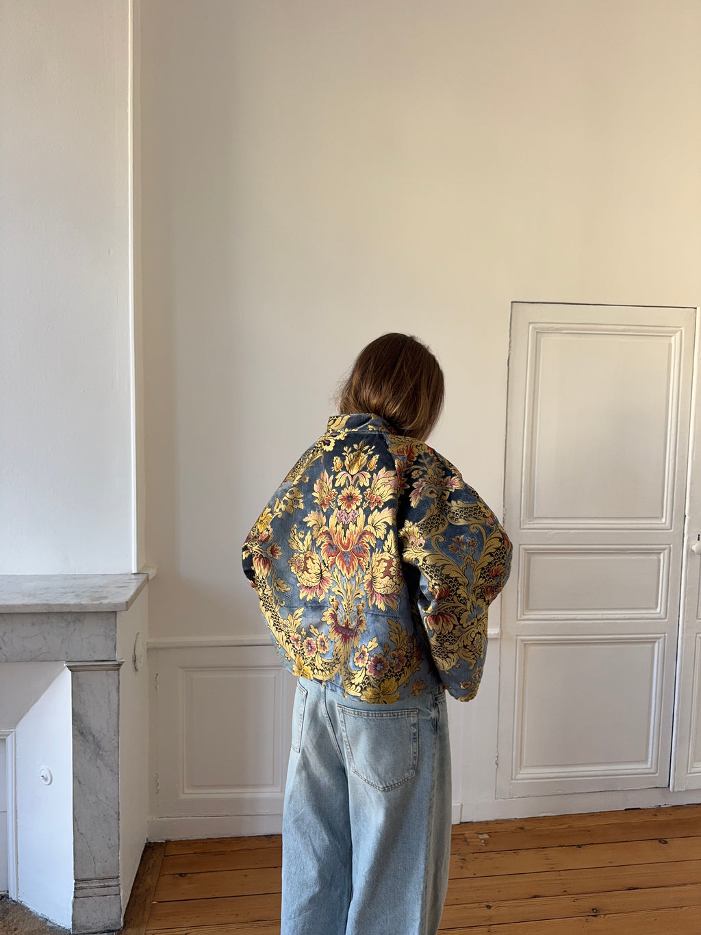 Veste fine upcyclée à motifs - T2