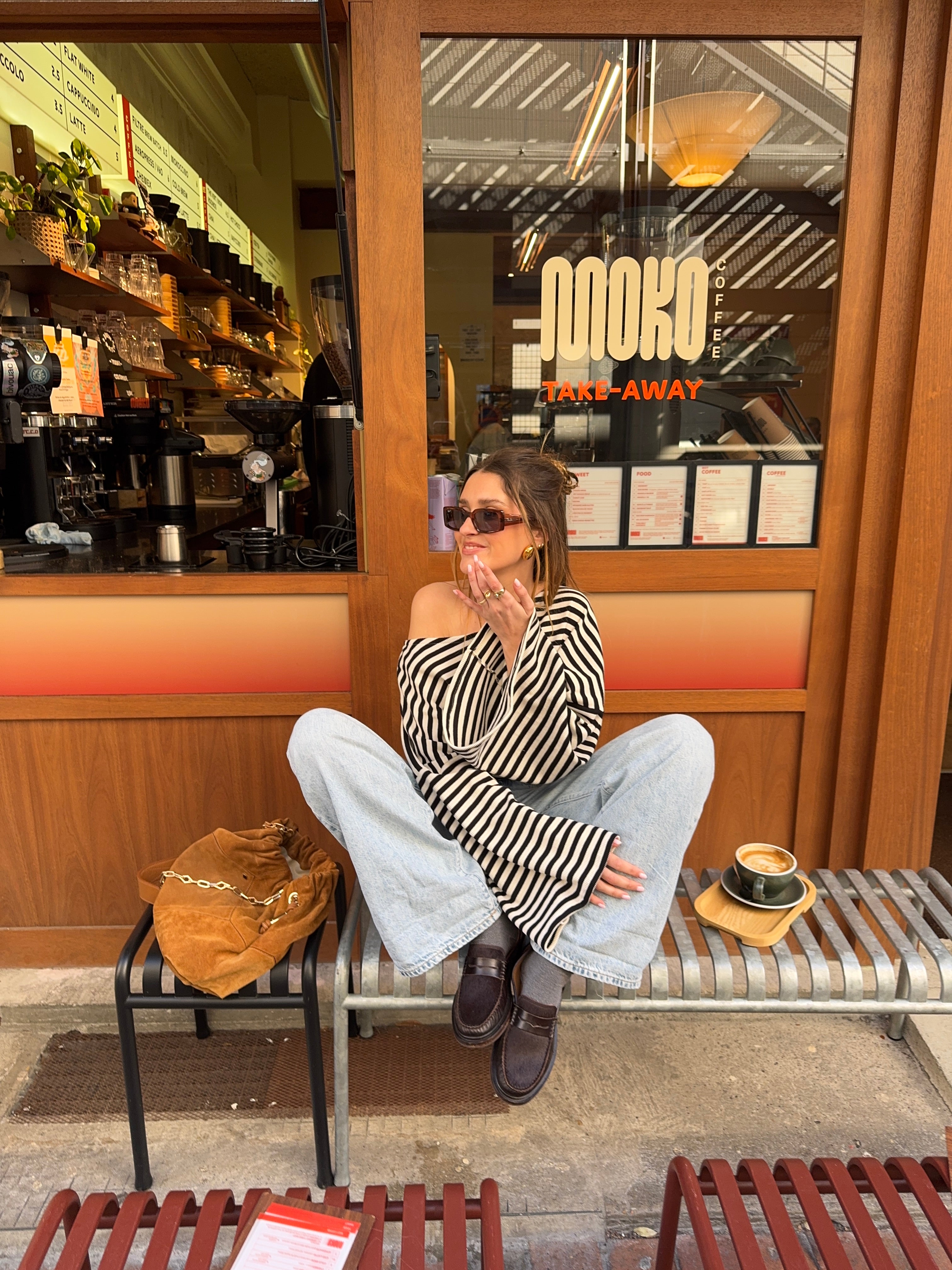 Top jersey côtelé rayé