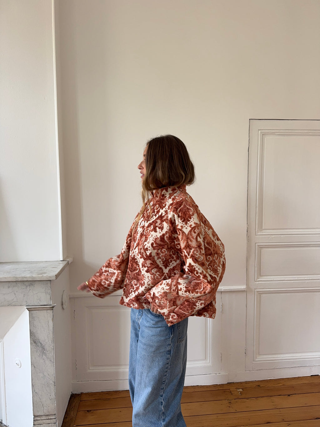 Veste upcyclée à motifs - T2