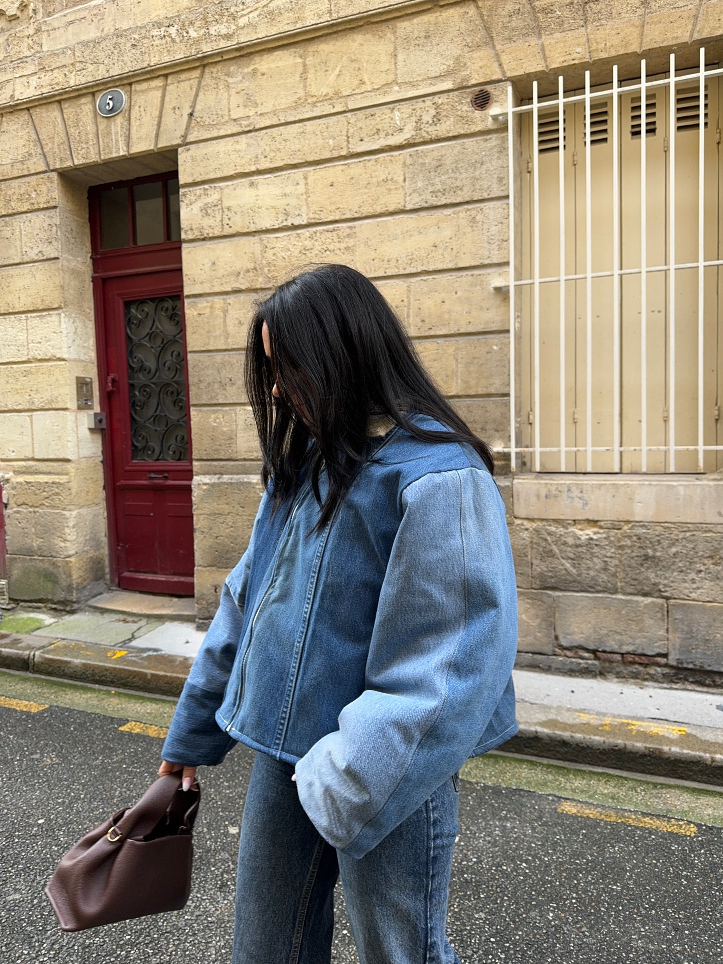 Veste upcyclée patchwork denim