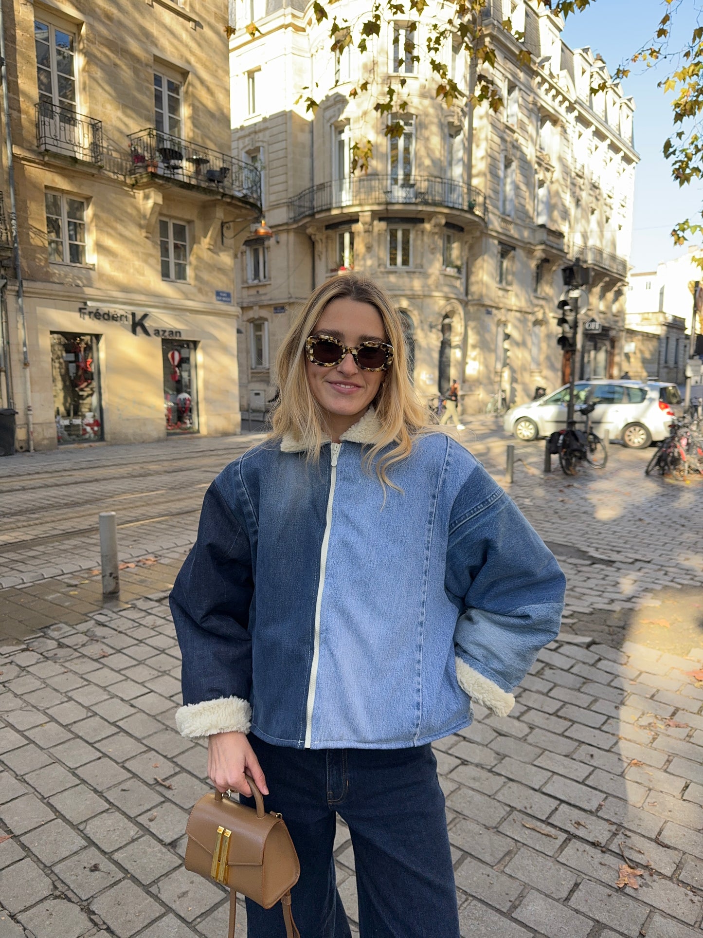 Veste upcyclée patchwork denim