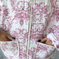 Veste upcyclée matelassée blanche à motifs