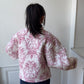 Veste upcyclée matelassée blanche à motifs