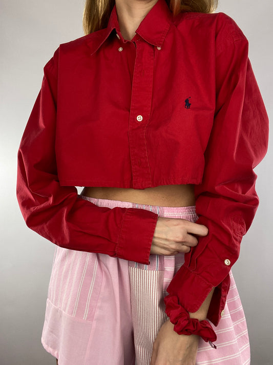Chemise upcyclée rouge