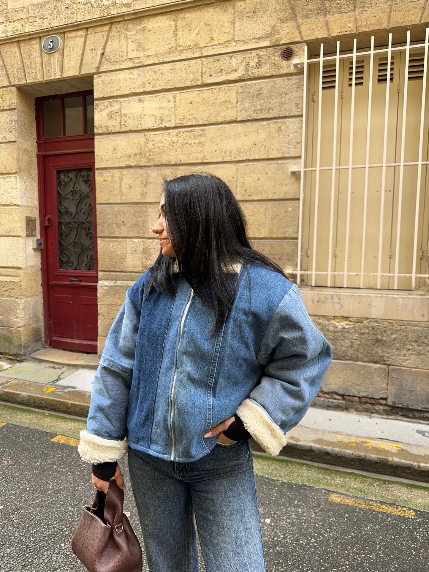 Veste upcyclée patchwork denim