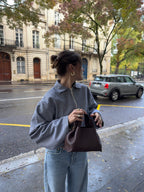 Bomber laine fine à carreaux