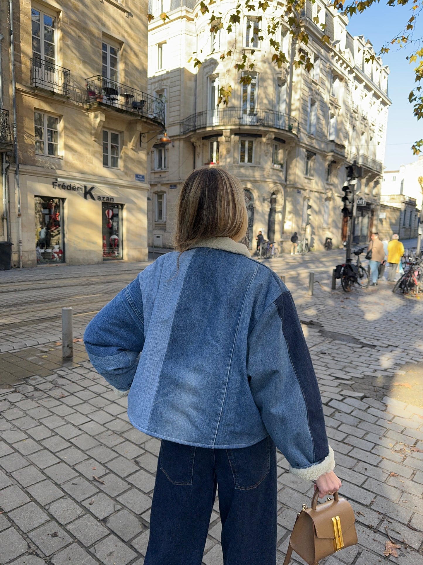 Veste upcyclée patchwork denim