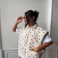Veste sans manches upcyclée matelassée fleurie