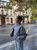 Bomber laine fine à carreaux