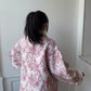 Veste upcyclée matelassée blanche à motifs