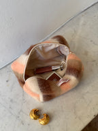 Trousse upcyclée laine à rayures colorées