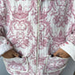 Veste upcyclée matelassée blanche à motifs