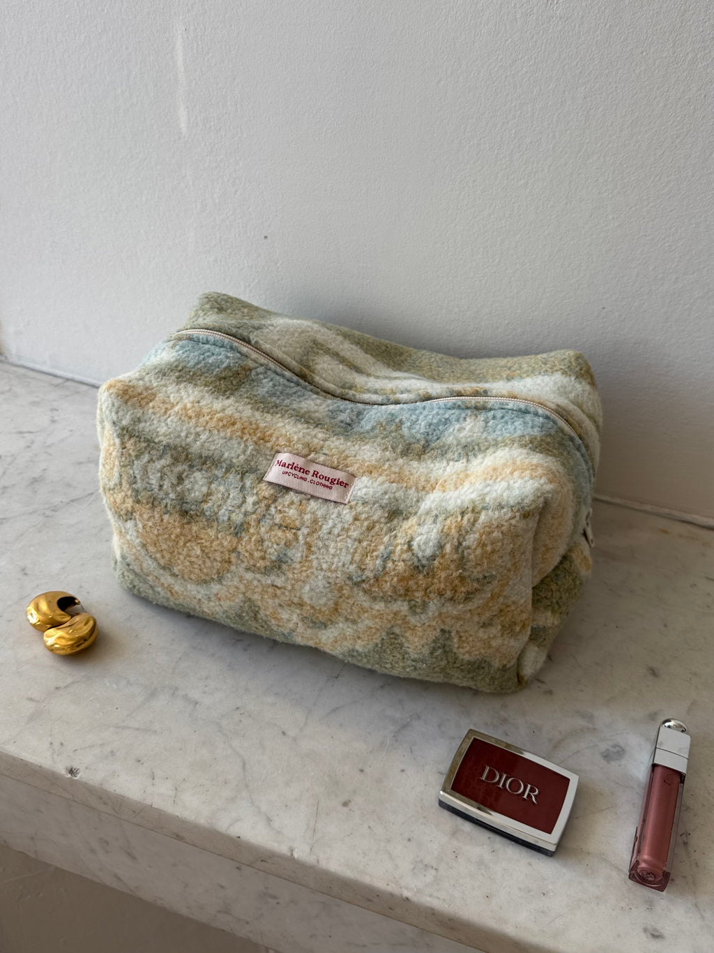 Trousse upcyclée laine vintage