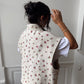 Veste sans manches upcyclée matelassée fleurie