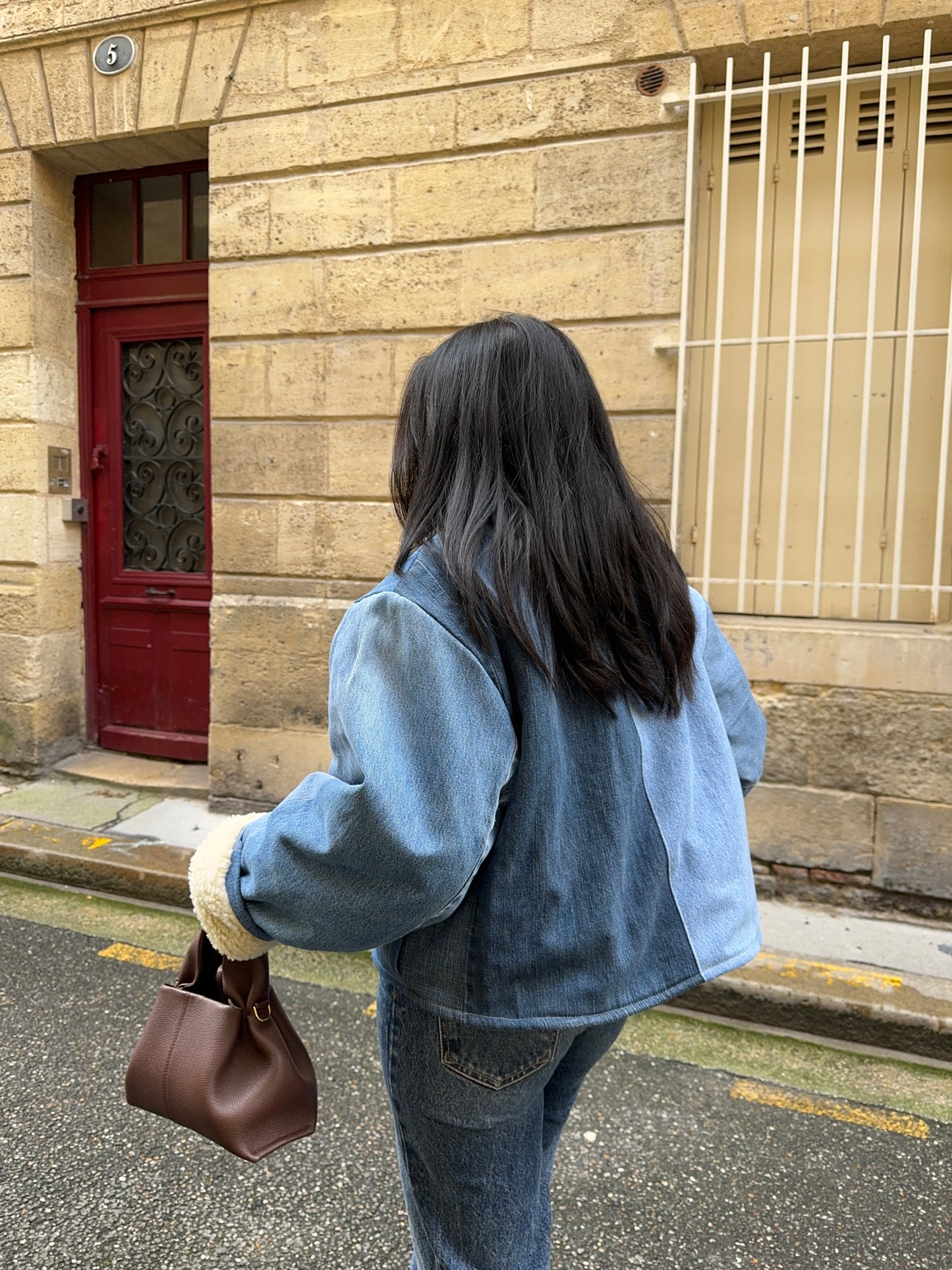 Veste upcyclée patchwork denim