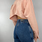 Chemise upcyclée dos nu pêche