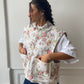 Veste sans manches upcyclée matelassée à fleurs