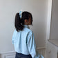 Chemise upcyclée ciel + chouchou