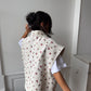 Veste sans manches upcyclée matelassée fleurie
