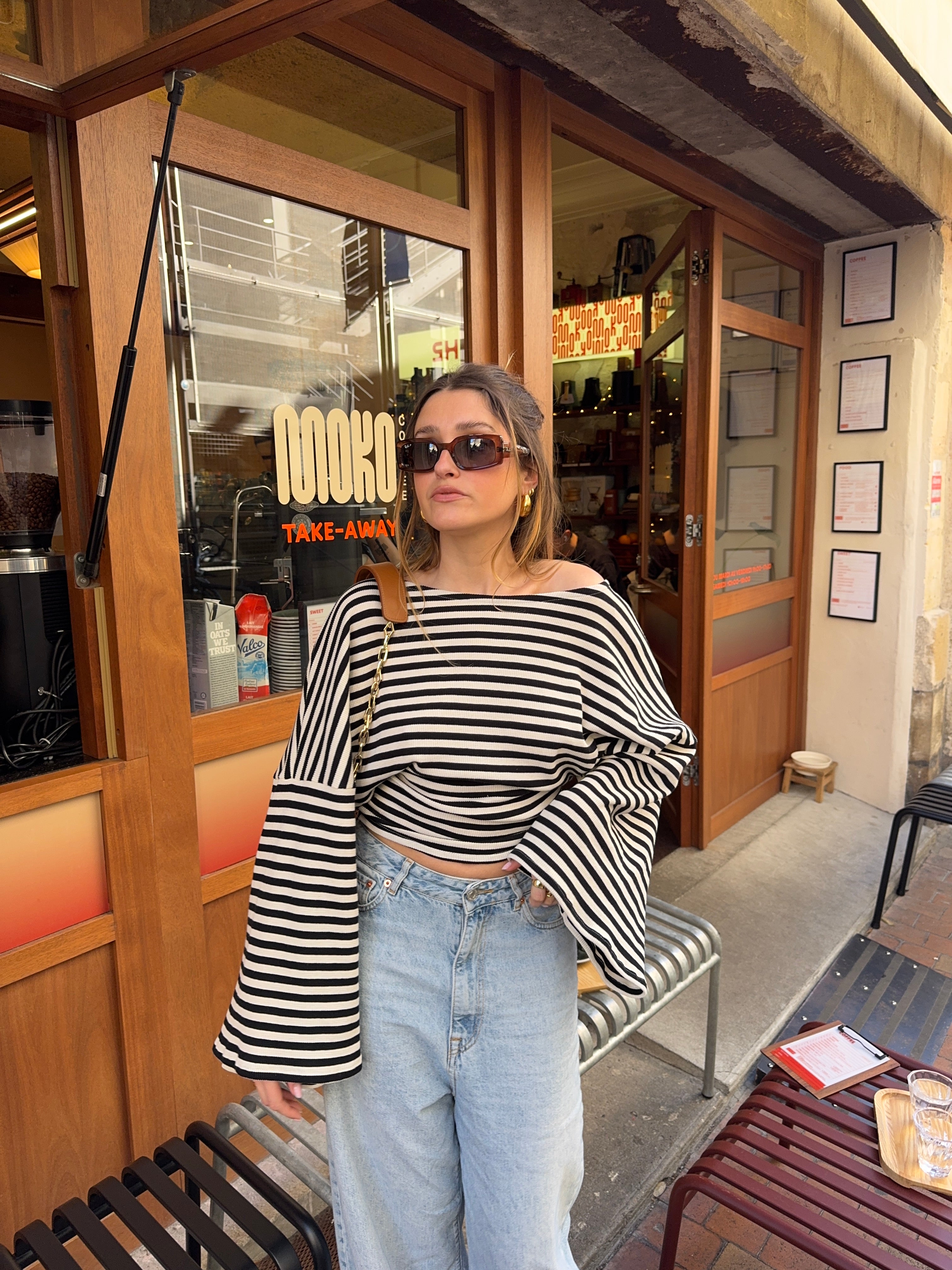 Top jersey côtelé rayé