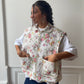 Veste sans manches upcyclée matelassée à fleurs