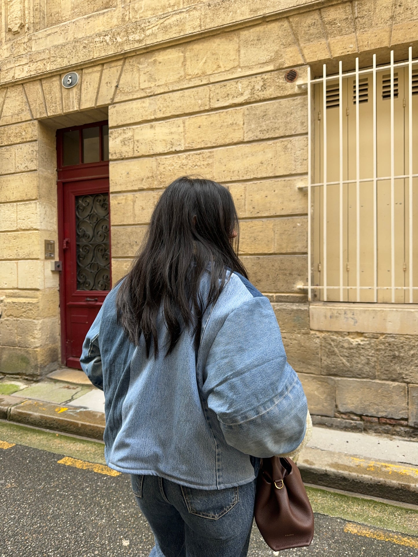 Veste upcyclée patchwork denim