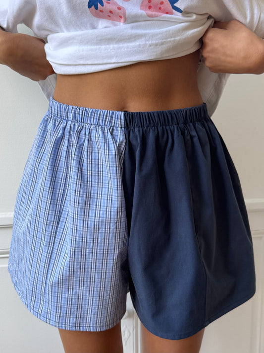 Caleçon short upcyclé bicolore