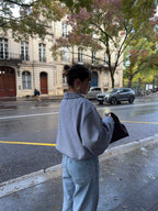 Bomber laine fine à carreaux